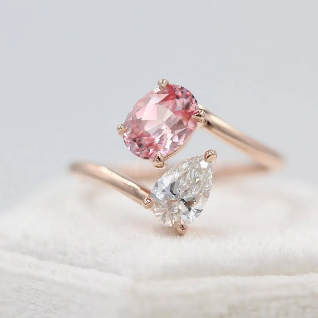 /public/photos/live/Pear & Oval Cut Moissanite Two Stone Pink Diamond Ring 546 (2).webp